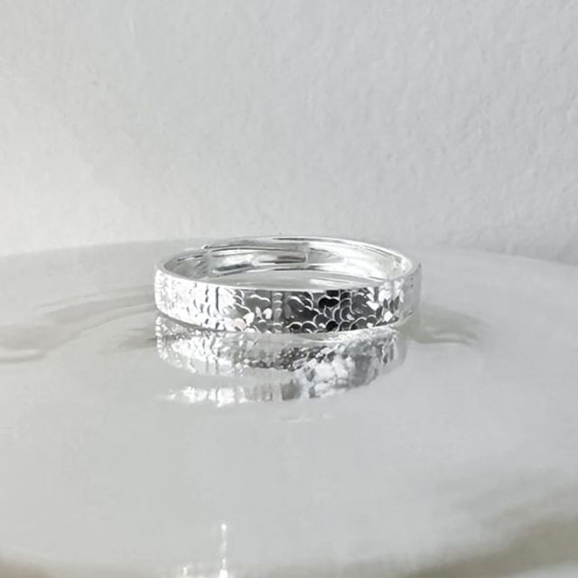Couple Matching Textured Sterling Silver Ring / Set