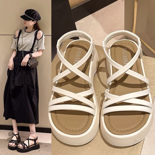 Platform Plain Sandals