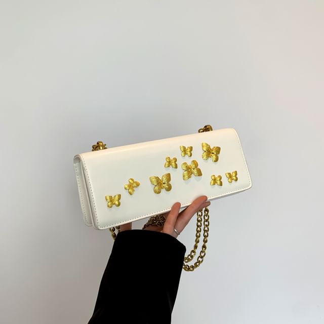 Butterfly Box Flap Crossbody Bag