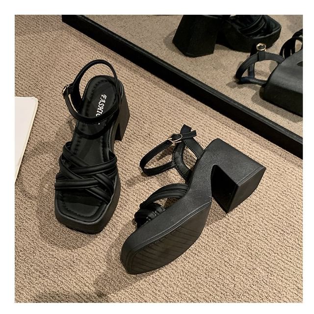 Ankle Strap Chunky Heel Sandals
