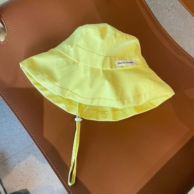 Bucket Hat Lettering Applique Striped