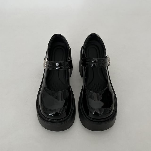 Block Heel Platform Mary Jane Pumps