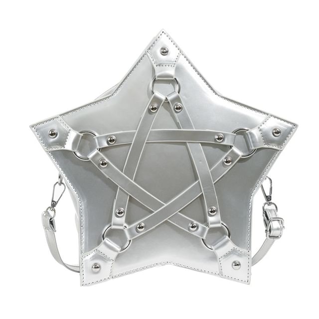 Bag Star Faux Studded Leather Shape Crossbody