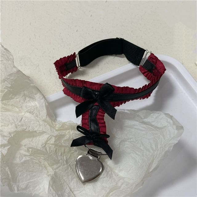 Heart Ribbon Fabric Garter