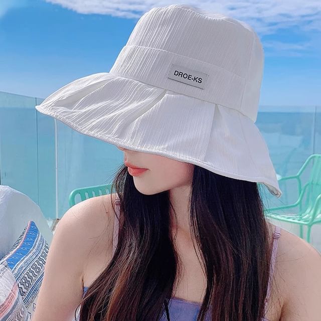 Plain Wide Brim Bucket Hat