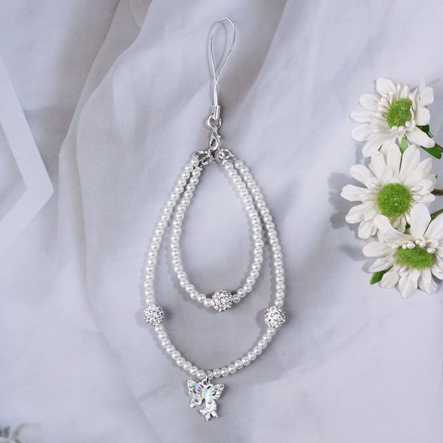Bow Faux Pearl Phone Charm (Various Designs)