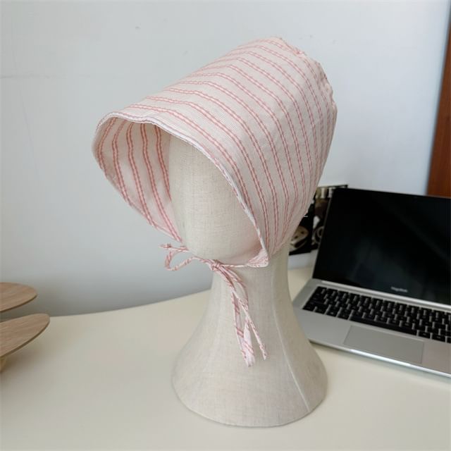 Striped Bonnet Hat