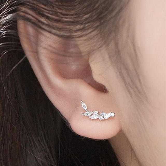 925 Sterling Silver Rhinestone Climber Earring