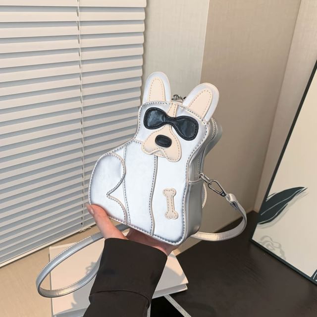 Dog Faux Leather Crossbody Bag