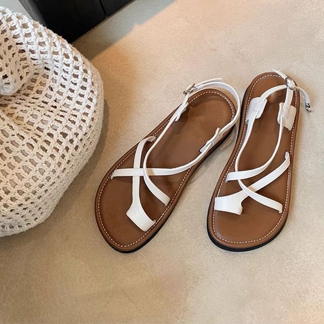 Platform Loop Cross Sandals Criss Toe