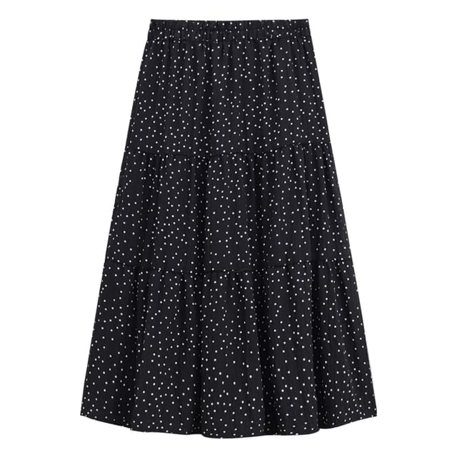 Polka Dot Maxi A-Line Skirt