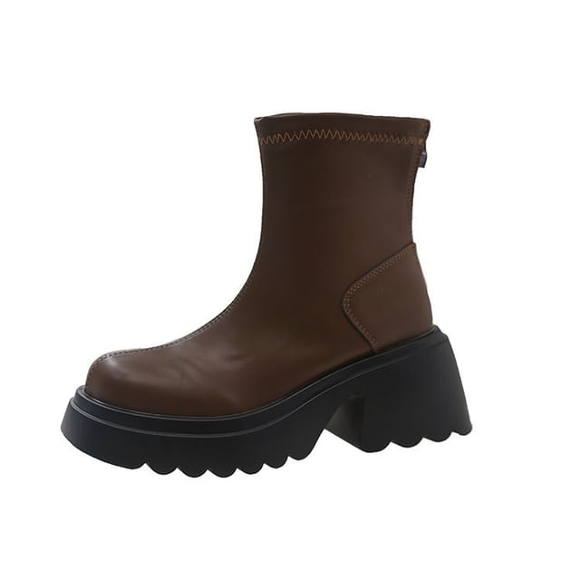 Platform Chunky Heel Short Boots
