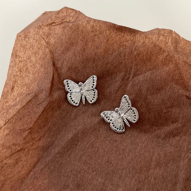 Boucle d'oreille à tige en alliage papillon