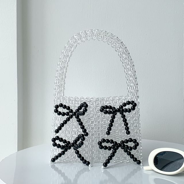 Bow Accent Beaded Handbag