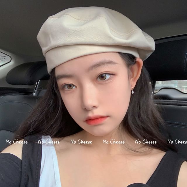 Plain Wool Newsboy Cap