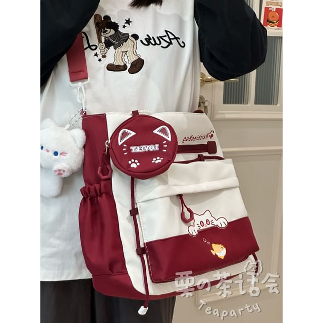 Cat Applique Crossbody Bag / Pouch / Bag Charm / Set