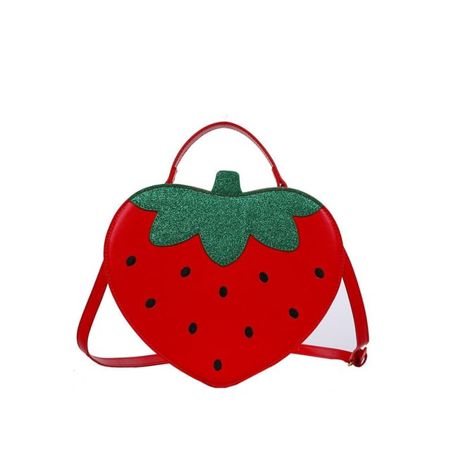 Strawberry Faux Leather Crossbody Bag