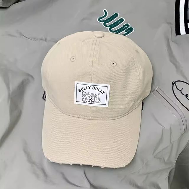 Applique Distressed Baseball Cap