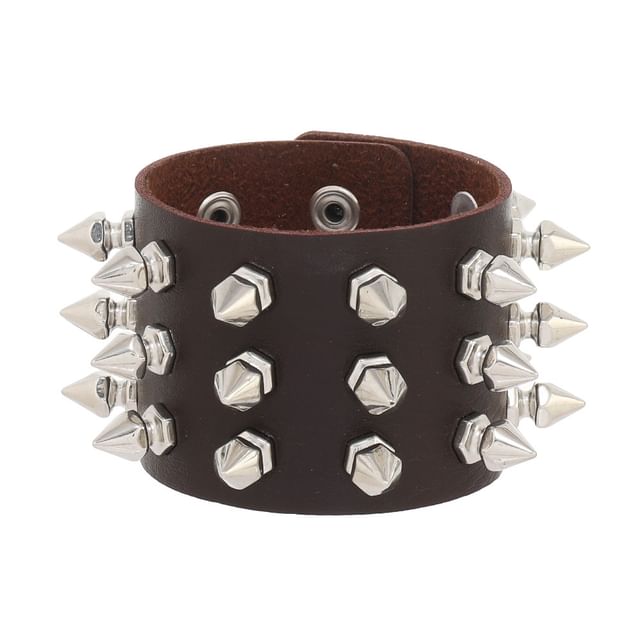 Studded Faux Leather Bracelet