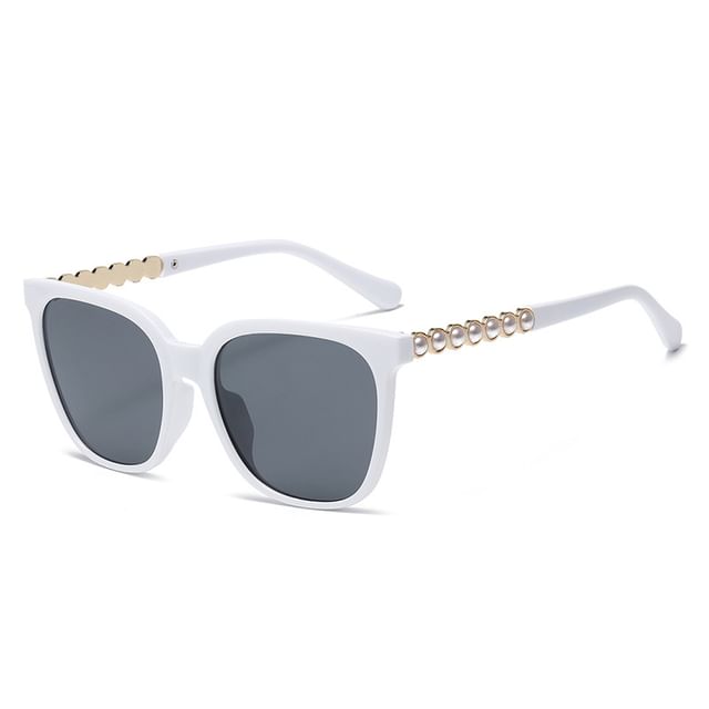 Faux Pearl Square Sunglasses