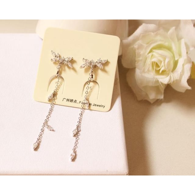 Rhinestone Alloy Dangle Earring