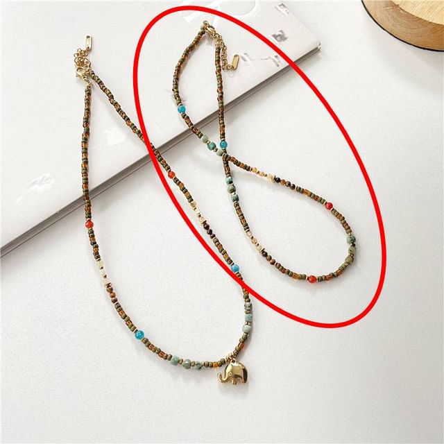 Beaded Necklace / Elephant Necklace