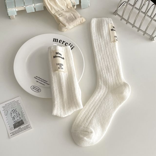 Plain Applique Socks