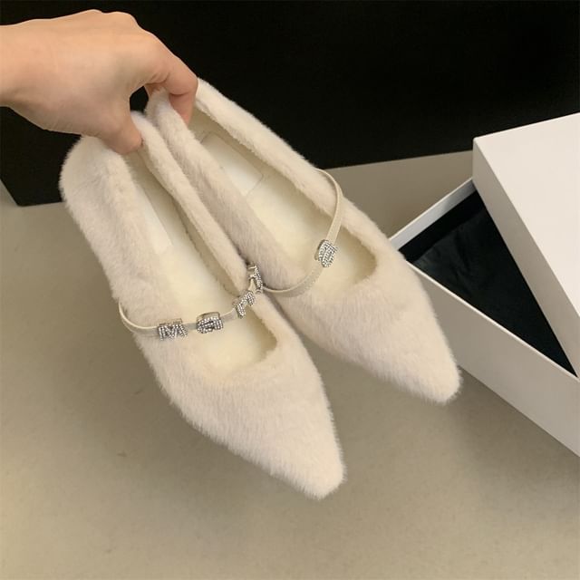 Fleece Pointed Flats