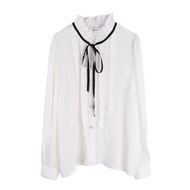 Plus Size Puff-Sleeve Plain Ruffle Bow Shirt / Square Neck Mini Jumper Dress