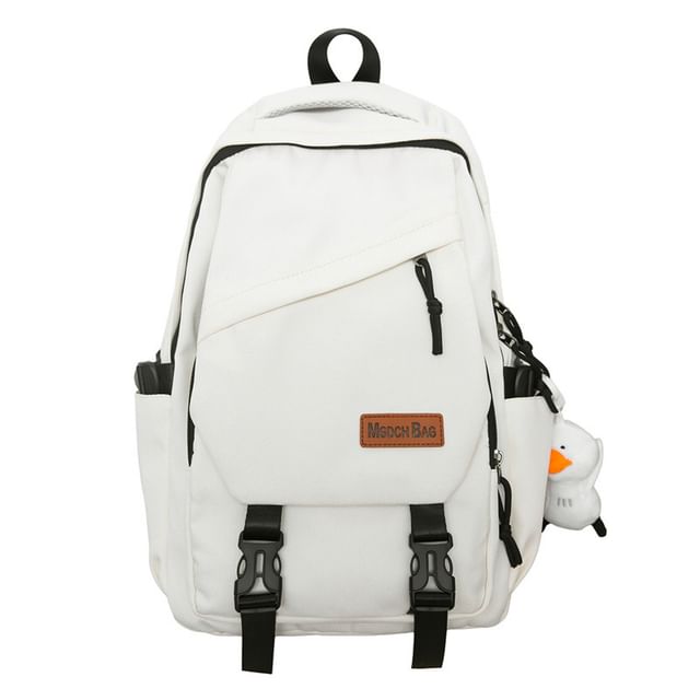 Plain Buckled Nylon Laptop Backpack / Bag Charm / Set