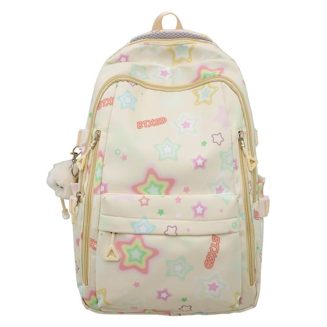Star Print Nylon Laptop Backpack / Bag Charm / Set