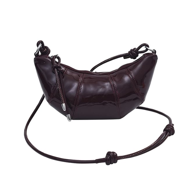 Plain Faux Leather Crossbody Bag