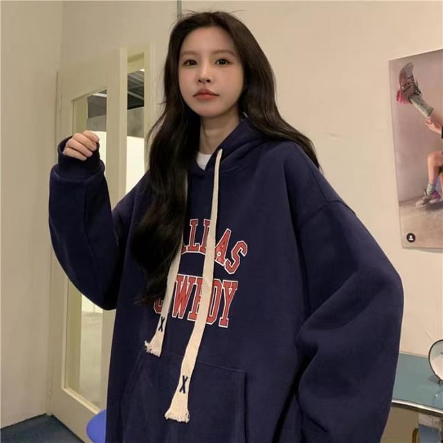 Lettering Loose Fit Hoodie