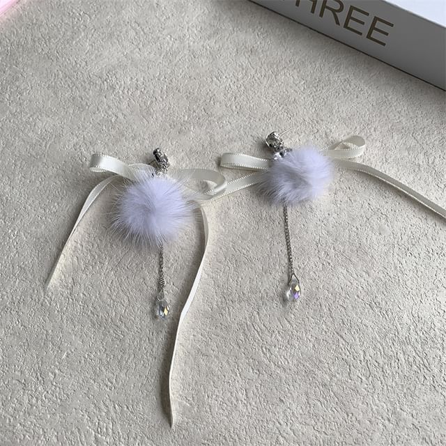 Rhinestone Bowknot Dangle Earring