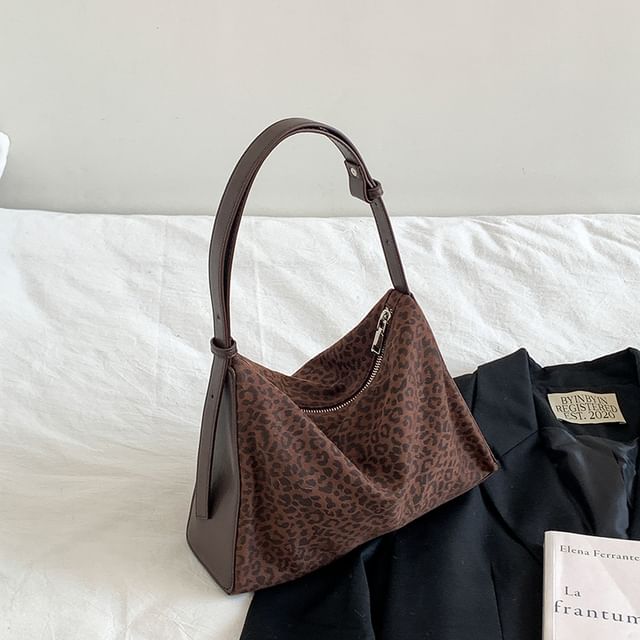 Leopard Print Faux Leather Crossbody Bag