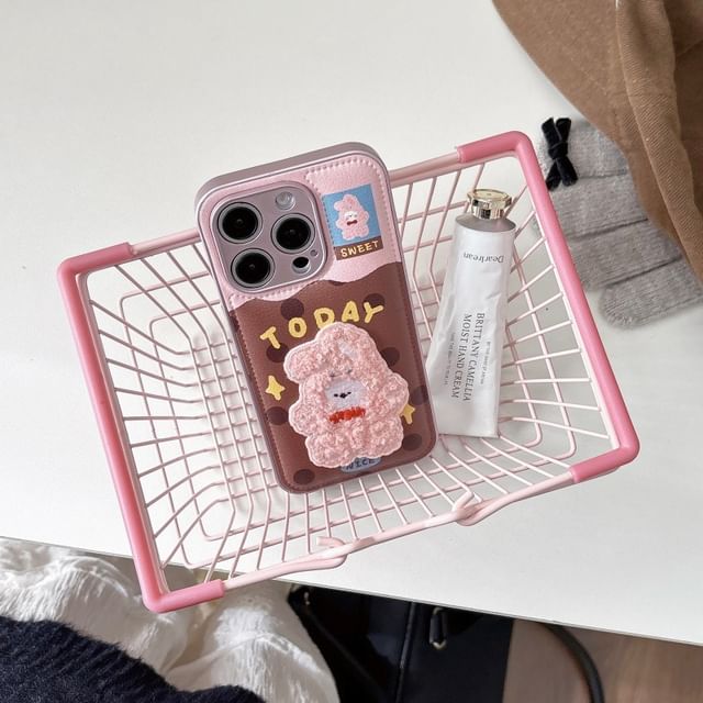 Bear Embroidered Phone Case