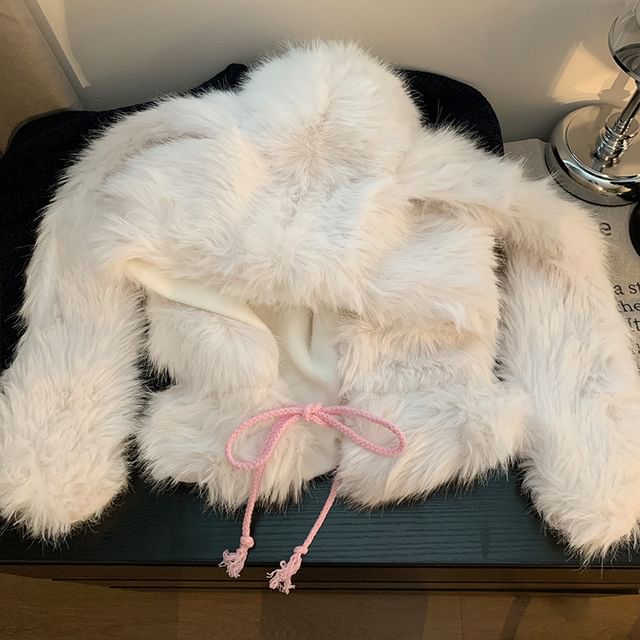 Rabbit Ear Pom Pom Trapper Hat