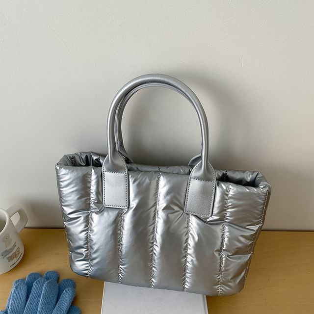 Plain Ribbed Tote Bag