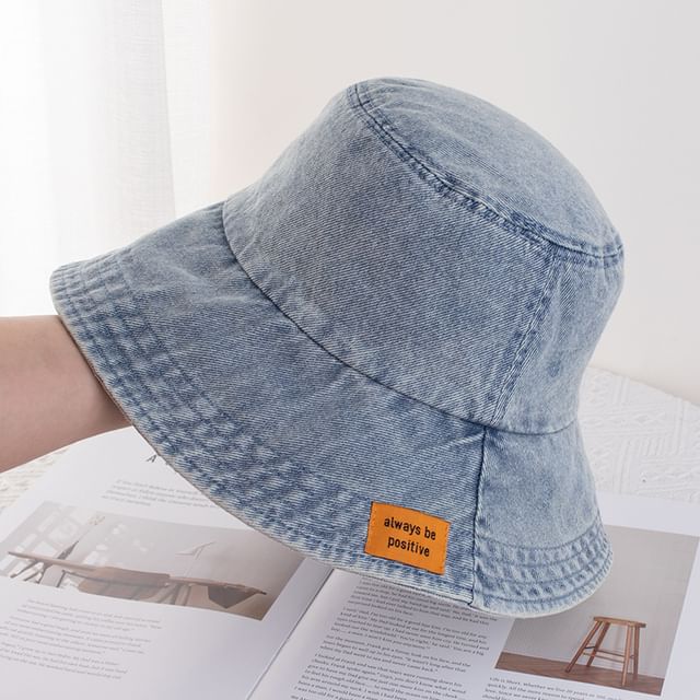 Applique Denim Bucket Hat