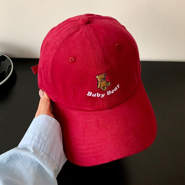 Bear Embroidered Cap Baseball