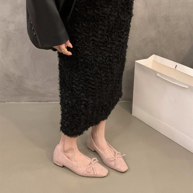 Square Toe Bow Flats