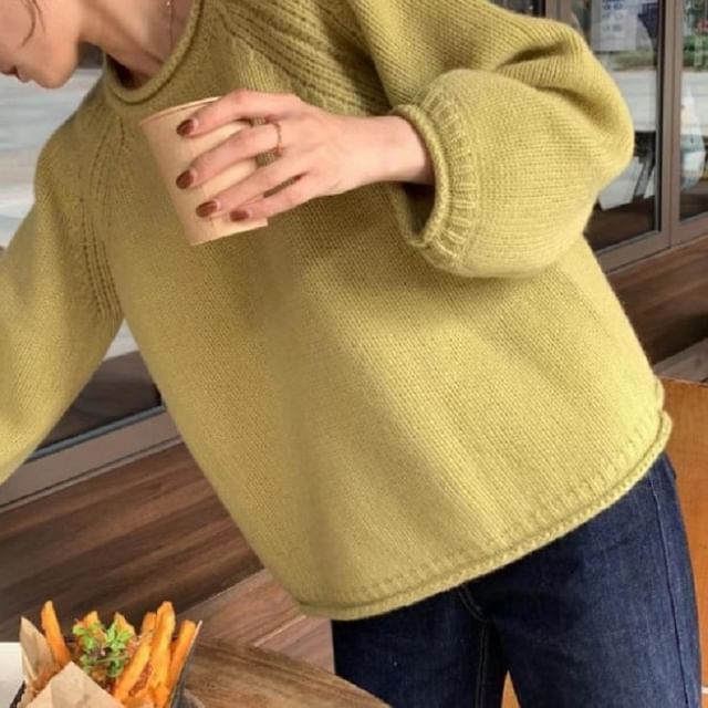 Crew Neck Plain Sweater