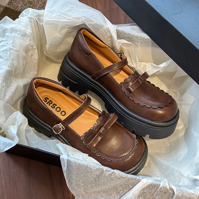 Platform Bow Mary Jane Shoes
