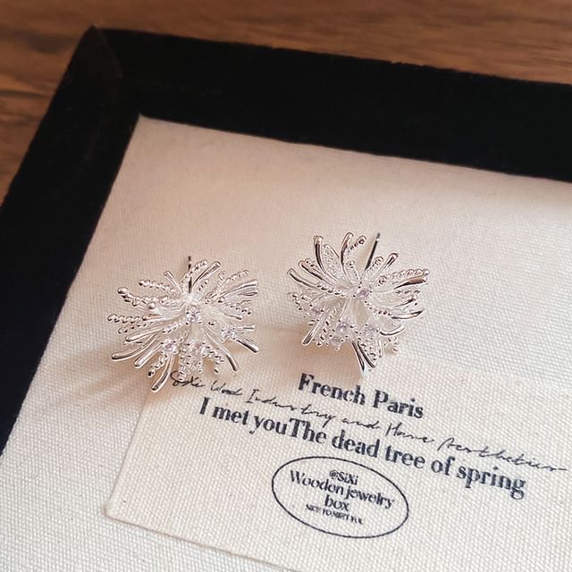 CZ Flower Stud Earring