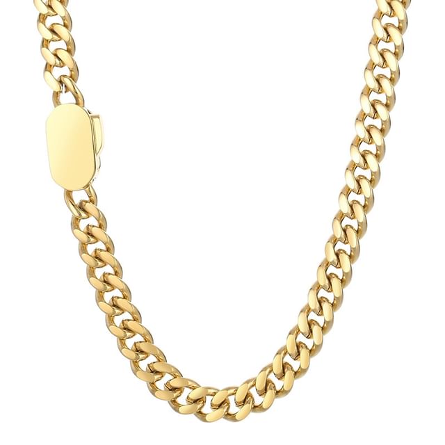 Cuban Link Chain Necklace and Bracelet Set
