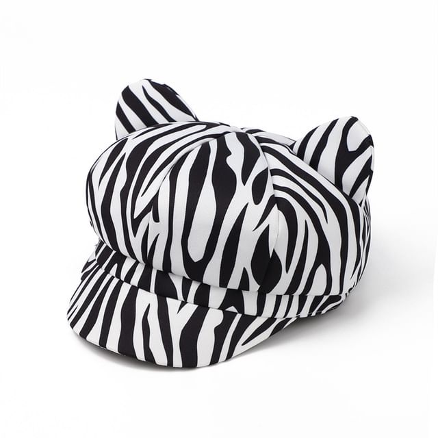 Patterned Cat Ear Cap Newsboy