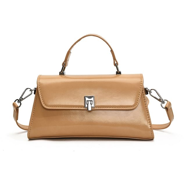 Faux Leather Flap Crossbody Bag