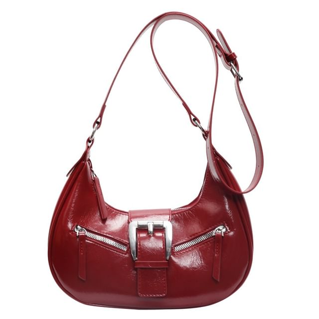 Faux Leather Bucked Shoulder Bag