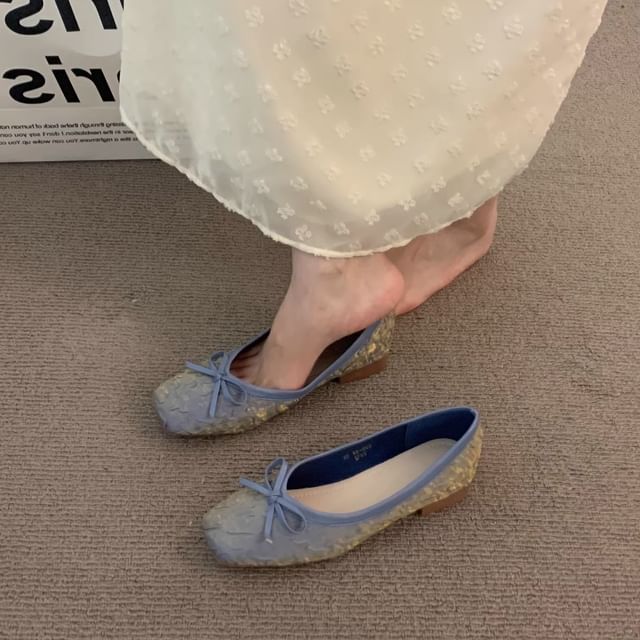 Square-Toe Bow Flats