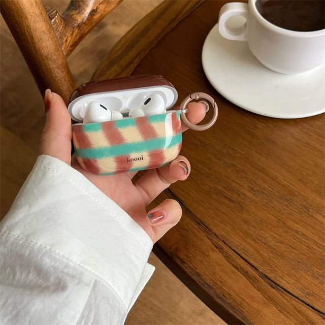 Plaid AirPods / Pro Earphone Case Skin / Charm / Set